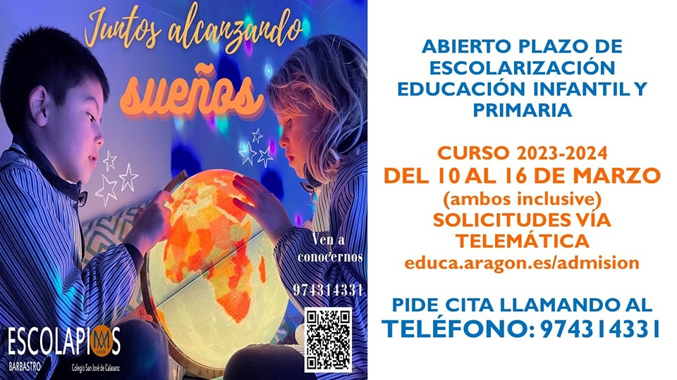 PLAZO DE ESCOLARIZACIÓN INFANTIL Y PRIMARIA